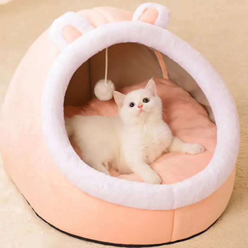 2022 Wholesale Washable Luxury Large Comfortable Cotton washable Cat dog game home pet tent house Pet Cat Cave bed