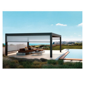 Bâche rétractable motorisée <span class=keywords><strong>pour</strong></span> <span class=keywords><strong>toit</strong></span> en aluminium et bioculatique, Kit d'extérieur <span class=keywords><strong>pour</strong></span> <span class=keywords><strong>Pergola</strong></span> ou gazébo rétractable - Product Image 1