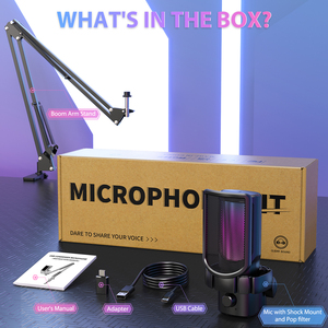 Thương hiệu mới giá rẻ cardioid RGB USB chơi game Microphone với máy tính để bàn ARM Stand Kit cho <span class=keywords><strong>PC</strong></span> máy tính ghi âm podcast - Product Image 6