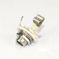 Cables de conexión TS mono hembra de 1/4 de pulgada para montaje en panel, conector TS mono hembra de 1/4 de pulgada (6.35mm) para guitarra, conector de níquel para teléfono