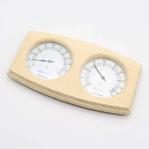 Thermo-hygromètre <span class=keywords><strong>JACKBO</strong></span> moderne en bois massif de pruche, écologique, alimenté par prise, accessoires pour sauna sec avec garantie d'un an - Product Image 5