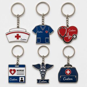 Porte-clés personnalisés de haute qualité pour infirmières, chaînes pour le personnel hospitalier, design de soins, souvenir, porte-clés pour travailleurs médicaux - Product Image 1