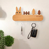 Ganci in Legno Creativi e Carini, Durevoli e Portatili, per Decorazione Murale, Porta Chiavi e Targhette Nominative per l'Ingresso