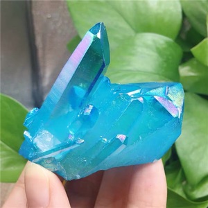 Placa electrochapada de cristal azul de alta calidad, drusa de cristal geoda de titanio Aura, venta al por mayor - Product Image 4