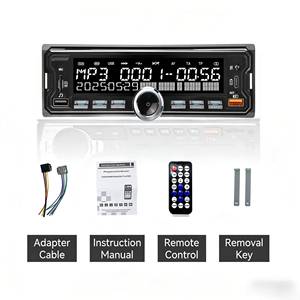 <b>Car</b> MP3 Player LCD Screen 6 RCA 7388 High Power RGB Key FM BT TF Dual USB White Backlight - Product Image 6