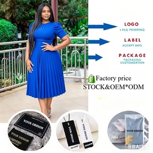 Vestidos de Verano de Alta Calidad D202 para Mujer, <span class=keywords><strong>Vestido</strong></span> Casual Rojo con Pliegues en Línea A, Elegante <span class=keywords><strong>Vestido</strong></span> de Oficina para Dama - Product Image 6
