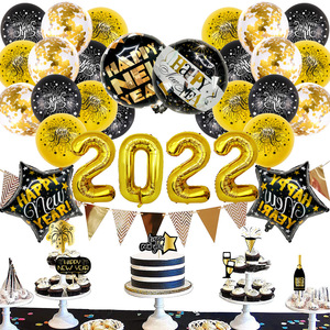 สวัสดีปีใหม่ตกแต่ง2022เซ็ตยักษ์2022ลูกโป่งฉากหลังสีทองและปีใหม่อุปกรณ์พรรคเทศกาล - Product Image 3