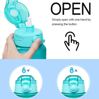 Bouteille d'eau en plastique de 3,8 L à grande capacité avec paille et poignée, sans BPA, qualité alimentaire, idéale pour l'entraînement en extérieur