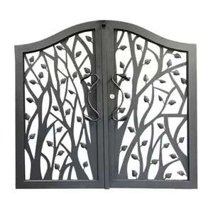 Modern tasarım ana kapı çit kafes kapıları dekoratif alüminyum kapılar çift kapı çelik giriş kapısı