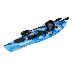 Kayak de pêche certifié CE, 10 pieds, en plastique, monoplace, pour lac et rivière, design camouflage bleu, pour activités de plein air - Product Image 2