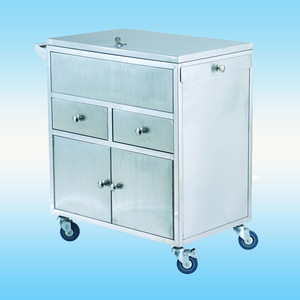 Chariot médical en acier inoxydable Shilehuan avec tiroirs et portes pour les soins d'urgence et la distribution de médicaments - Product Image 1