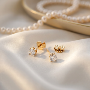 Pendientes de Diamantes de Oro de 14K, 0.30ct, Corte Brillante Redondo, Diamante Cultivado en Laboratorio, Color Blanco D, Claridad VVS, para Uso Diario de Mujeres - Product Image 3