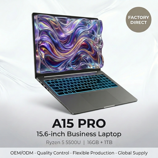 Student Laptop Notebook Computer AMD Ryzen 5 5500U 15 6 Inch 16GB RAM 512GB SSD Windows 11 Wholesale OEM ODM Factory Global Bulk