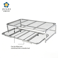 Canapé-lit pliant en métal de style moderne avec capacité de charge de plus de 300 kg, 4 roulettes de sécurité avec frein, montage facile, taille et couleur personnalisables