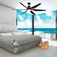 Ventilateurs de plafond DC avec lumières LED, télécommande, 56 pouces, 6 pales en plastique ABS, télécommande, Singapour, Indonésie