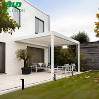 Pergola bioclimatique de luxe moderne en aluminium robuste 26x18 pieds, auvent extérieur en aluminium à lames orientables avec ventilateurs