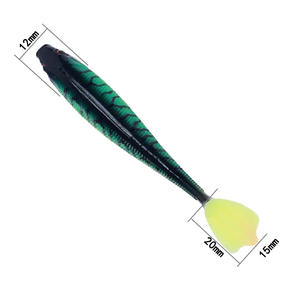 7 pz/borsa ultimi 90mm 5.6g piedi d'anatra esca morbida odori di pesce con pesci di simulazione dell'occhio di pesca 3D - Product Image 4