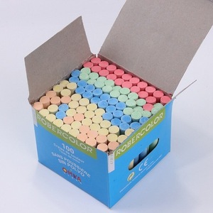 Venta al por mayor de fábrica: 100 tizas de yeso multicolor no tóxicas y sin polvo para pizarrón escolar, fáciles de lavar, con logotipo personalizado. - Product Image 3
