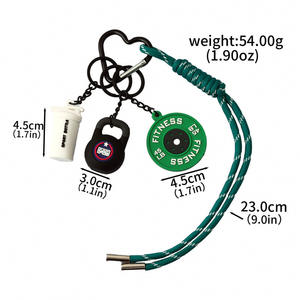 Porte-clés en silicone 3D, caoutchouc sport, PVC, pendentif de charme de fitness avec décoration de salle de sport pour les passionnés de fitness - Product Image 6