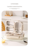 Boîte à lunch isotherme avec compartiments hermétiques anti-odeurs pour diviser les repas et conserver les aliments - Fabriquée en matériau SUS304