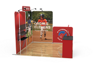 Stand de présentation portable avec logo personnalisé pour salons professionnels et expositions, facile à monter, stand d'exposition pour salons professionnels