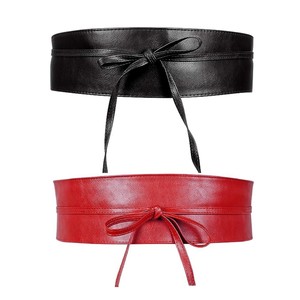 हॉट बिक्री महिलाओं के लिए चमड़े की ओबी बेल्ट वाइड रैप रेट्रो स्लिम कमर बेल्ट - Product Image 5