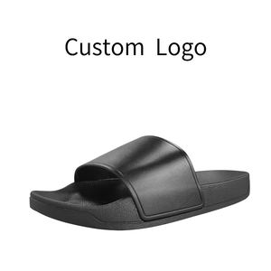पुरुष स्लाइड पीवीसी जूते चप्पल में 2023 कस्टम मुद्रित लोगो के साथ सैंडल पुरुषों स्लाइड काले - Product Image 2