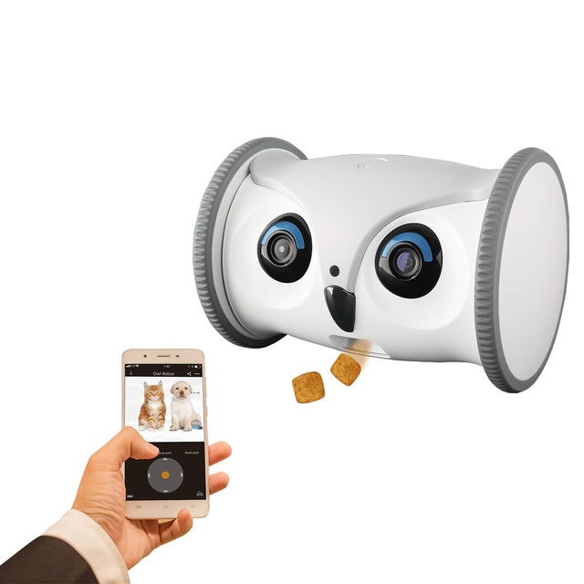 New Pet Toys Webcam Robot Full Hd 1080p Smart Pet Toys Robot With Dog Cat Camera Treat Cat Toy Smart Companion Robot