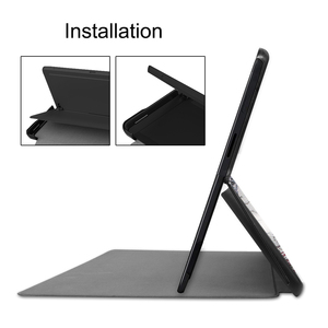Ốp Gập Cho Surface Pro X, Ốp Đứng Bảo Vệ Máy Tính Bảng Gập Bằng Da PU Có Họa Tiết Ba Ngăn - Product Image 3