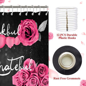 Nouvel arrivage de rideau de <span class=keywords><strong>douche</strong></span> de salle de bain romantique bleu royal floral décor de mariage reconnaissant reconnaissant béni avec tapis <span class=keywords><strong>antidérapant</strong></span> - Product Image 3