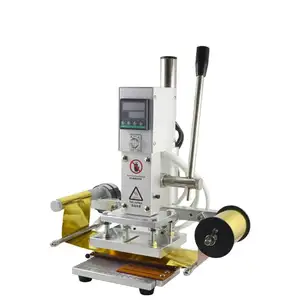 Mini máquina de prensa térmica digital automática para alimentação de folhas, carimbo com logotipo DIY personalizado, máquina de estampagem a quente para couro e madeira