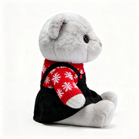 Ours en peluche gris en gros, animaux en peluche personnalisés en forme d'ours, jouets en peluche en vrac avec vêtements, ours en peluche rembourrés personnalisés