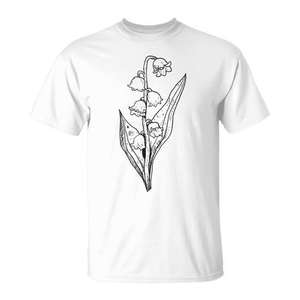 T-shirt promotionnel avec illustration de fleurs sauvages du jardin des muguettes - Product Image 1