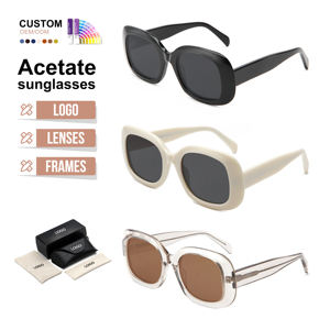 नए फैशन बड़े फ्रेम महिलाओं के धूप का चश्मा ट्रेंडी वर्ग सूरज के चश्मे उच्च गुणवत्ता वाले हस्तनिर्मित एसीटेट डाफा डी सोल - Product Image 1