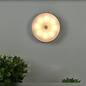 家用厨房卧室楼梯走廊橱柜衣柜照明用USB发光二极管夜灯运动传感器插件电源 - Product Image 1