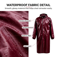 Poncho de pluie réfléchissant en tissu Oxford robuste pour hommes adultes, style coupe-vent une pièce, imperméable de sécurité pour le travail en extérieur