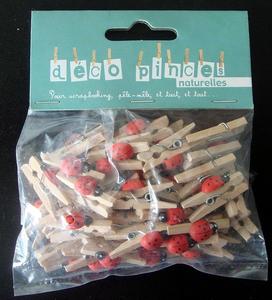 10 pièces/ensemble mignon dessin animé à motifs en bois chevilles en tissu multifonctionnel pinces à linge usage domestique en bois de bouleau - Product Image 6