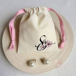 Manufacturer 100% Organic Cotton Natural <b>Pouch</b> Small Cotton Muslin <b>Drawstring</b> Bag Canvas Material <b>Pouch</b> With Herringbone - Product Image 3
