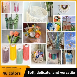 Corda per Tessitura Intrecciata da 2mm 10m, Filato Misto Cotone Tinto a 3 Capi per Tessitura a Mano Fai-da-te e Decorazioni per la Casa - Product Image 4