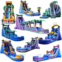 Vente flash : Toboggan aquatique gonflable personnalisé, château gonflable pour enfants, toboggans aquatiques pour parcs d'attractions intérieurs/extérieurs