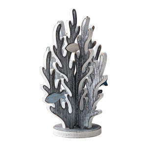 Wooden Coral Decor Foliage Shape Mediterranean Style Home Decoration Living Room Entryway TV Cabinet <b>Ornament</b> - Product Image 2