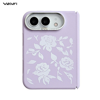 VAWI S141 Coque de téléphone en silicone liquide à fleurs tendance pour iPhone Duo Absorption magnétique sans fil Coque en silicone