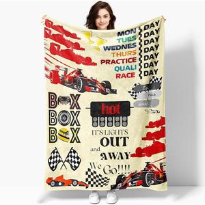 <b>Blue</b> Red Racing Cars Flannel <b>Blanket</b> <b>Throw</b> <b>Blanket</b> Nap <b>Blanket</b> Super Soft Machine Washable for Bed Sofa Couch Custom Print - Product Image 5