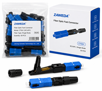 Adaptador de Fibra Óptica Monomodo ZAWEDA CT001 LC de Conexión Rápida para Redes FTTH 4G con 1 Año de Garantía