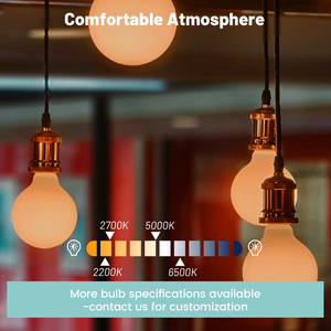 OEM/ODM có sẵn 110-130V <span class=keywords><strong>Dimmable</strong></span> <span class=keywords><strong>Globe</strong></span> Bulb <span class=keywords><strong>G40</strong></span> <span class=keywords><strong>LED</strong></span> bóng đèn dây tóc 8 Wát 1100lm rõ ràng Glass cơ thể E26 làm việc với mặt dây đèn ul - Product Image 4