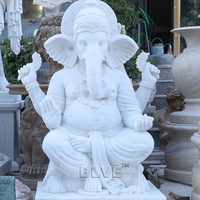 BLVE Venta al por Mayor de Estatuas de Ganesha de Tamaño Real, Decoración Religiosa India, Estatuas de Ganesha de Mármol Blanco