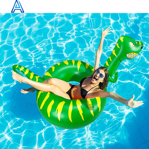 Bon marché durable OEM personnaliser la conception impression mignon vinyle <span class=keywords><strong>PVC</strong></span> air soufflage dinosaure gonflable <span class=keywords><strong>tube</strong></span> de bain anneau de bain pour piscine anneau de flotteur - Product Image 1