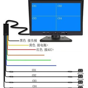 ดรอปชิปปิ้ง Shopify จอภาพ DVR สำหรับรถบรรทุก 7 นิ้ว 4 ช่อง แสดงผลแบบ Quad Split Screen ระบบบันทึกภาพ HD สำหรับกล้องมองหลัง 12V 24V - Product Image 5