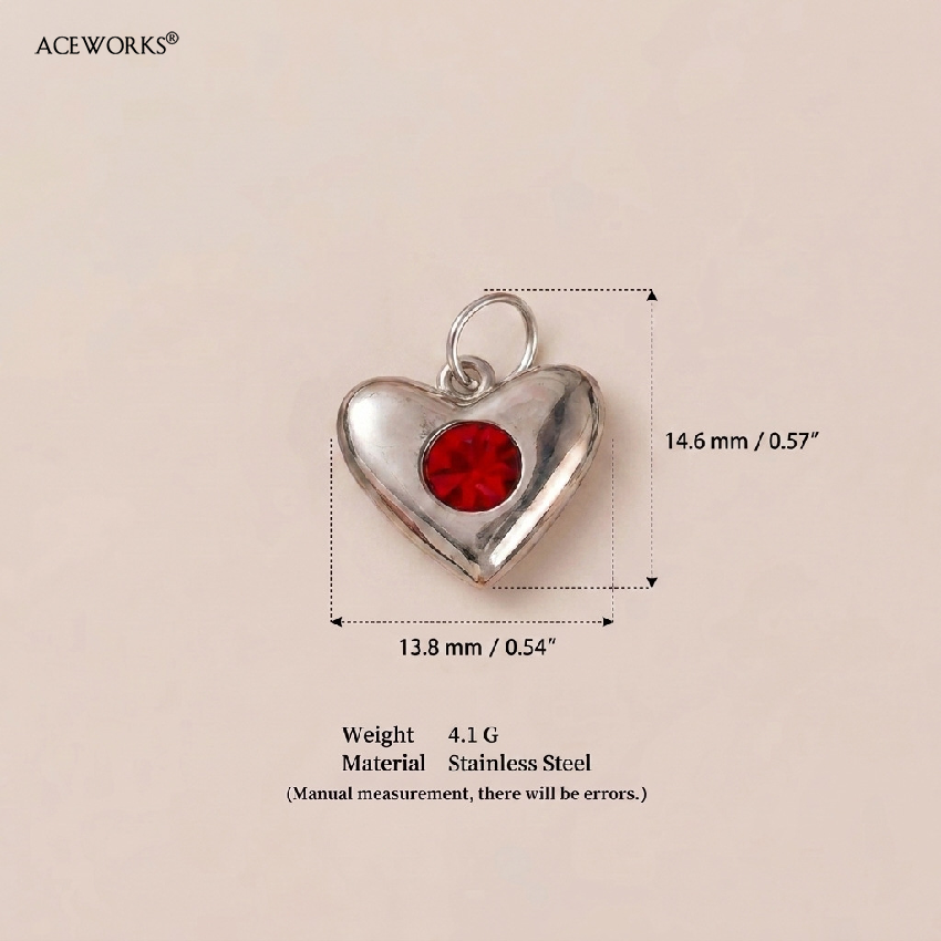Red Gem Heart Charm