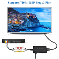 Adaptador de Audio y Video RCA Compuesto CVBS 3 RCA a HDMI Hembra, Escalador 1080P para Reproductor de VHS, VCR, DVD, PS2, PS3, Xbox